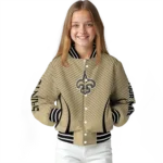 custom new orleans saints chevron arrow gold varsity jacket best selling