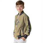 custom new orleans saints chevron arrow gold varsity jacket best selling