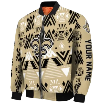 custom new orleans saints pyramid shapes gold bomber jacket best selling