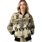 custom new orleans saints pyramid shapes gold bomber jacket best selling