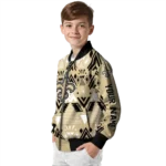 custom new orleans saints pyramid shapes gold bomber jacket best selling
