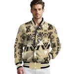 custom new orleans saints pyramid shapes gold varsity jacket best selling