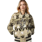 custom new orleans saints pyramid shapes gold varsity jacket best selling