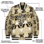 custom new orleans saints pyramid shapes gold varsity jacket best selling