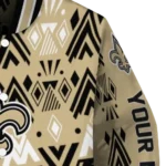 custom new orleans saints pyramid shapes gold varsity jacket best selling