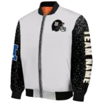 custom new orleans saints speckled arms gold gray bomber jacket best selling