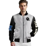custom new orleans saints speckled arms gold gray bomber jacket best selling