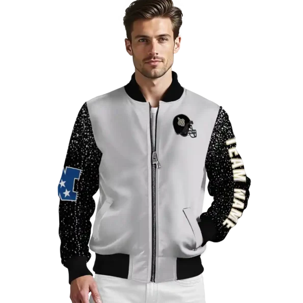 custom new orleans saints speckled arms gold gray bomber jacket high quality