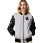 custom new orleans saints speckled arms gold gray bomber jacket best selling