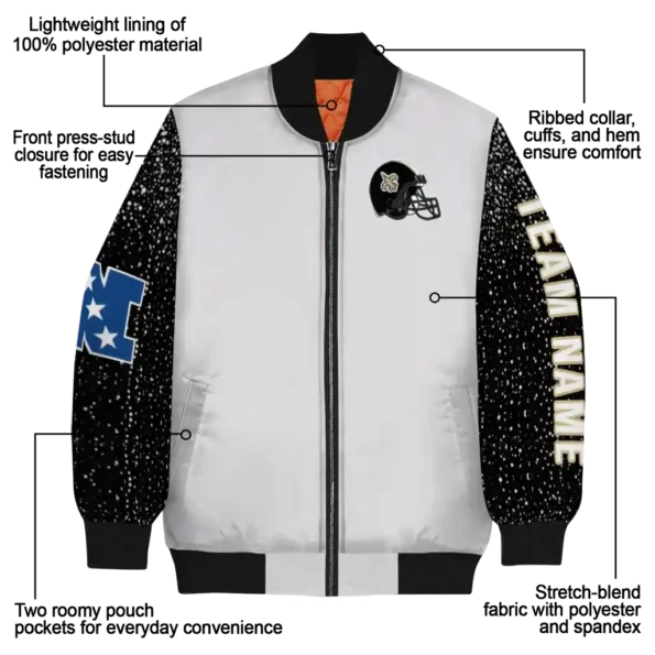 custom new orleans saints speckled arms gold gray bomber jacket new arrival