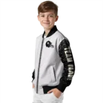 custom new orleans saints speckled arms gold gray bomber jacket best selling