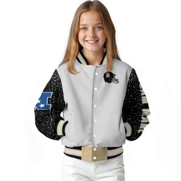 custom new orleans saints speckled arms gold gray varsity jacket top rated