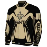 custom new orleans saints spider mark gold black crocs varsity jacket best selling
