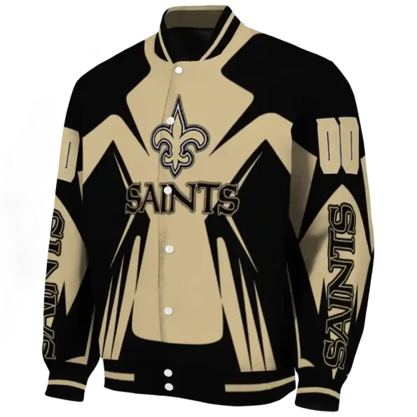 custom new orleans saints spider mark gold black crocs varsity jacket best selling