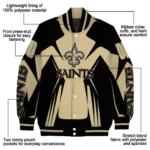 custom new orleans saints spider mark gold black crocs varsity jacket best selling