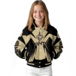 custom new orleans saints spider mark gold black crocs varsity jacket best selling