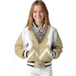 custom new orleans saints v stripes gold white varsity jacket best selling