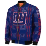 custom new york giants bolt stripe blue bomber jacket best selling