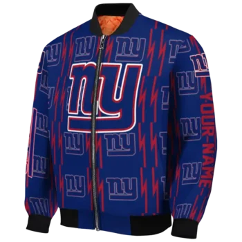 custom new york giants bolt stripe blue bomber jacket best selling