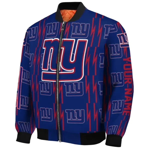 custom new york giants bolt stripe blue bomber jacket best selling