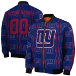 custom new york giants bolt stripe blue bomber jacket best selling