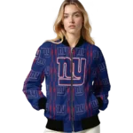 custom new york giants bolt stripe blue bomber jacket best selling