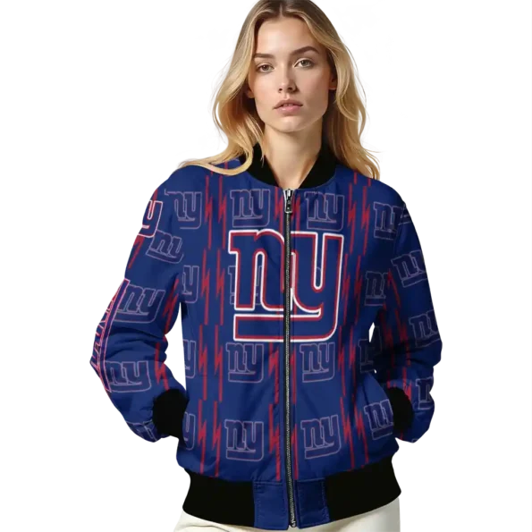 custom new york giants bolt stripe blue bomber jacket latest model