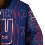 custom new york giants bolt stripe blue bomber jacket best selling