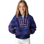 custom new york giants bolt stripe blue bomber jacket best selling