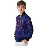 custom new york giants bolt stripe blue bomber jacket best selling