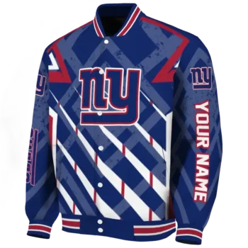 custom new york giants chevron angles blue varsity jacket best selling
