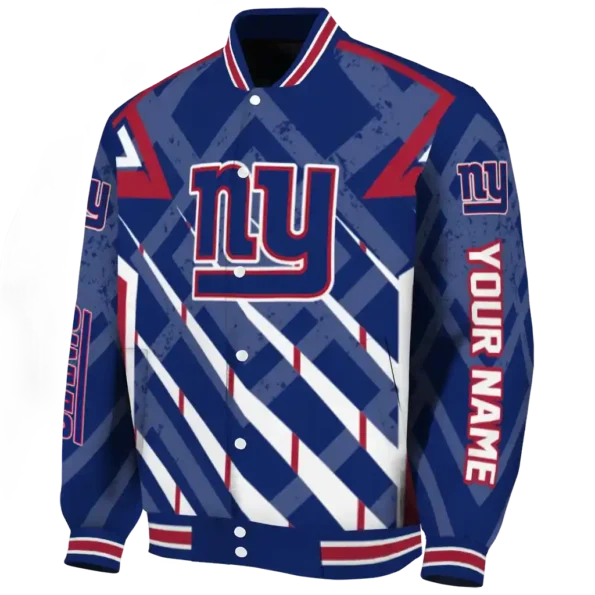 custom new york giants chevron angles blue varsity jacket best selling