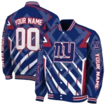 custom new york giants chevron angles blue varsity jacket best selling