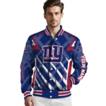 custom new york giants chevron angles blue varsity jacket best selling