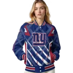 custom new york giants chevron angles blue varsity jacket best selling