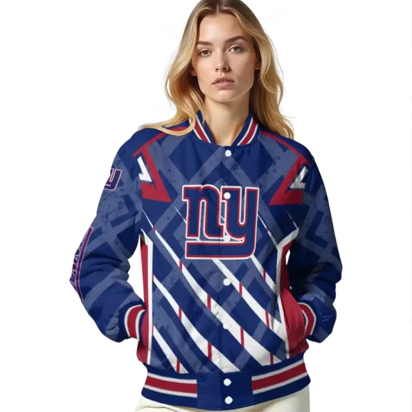 custom new york giants chevron angles blue varsity jacket latest model