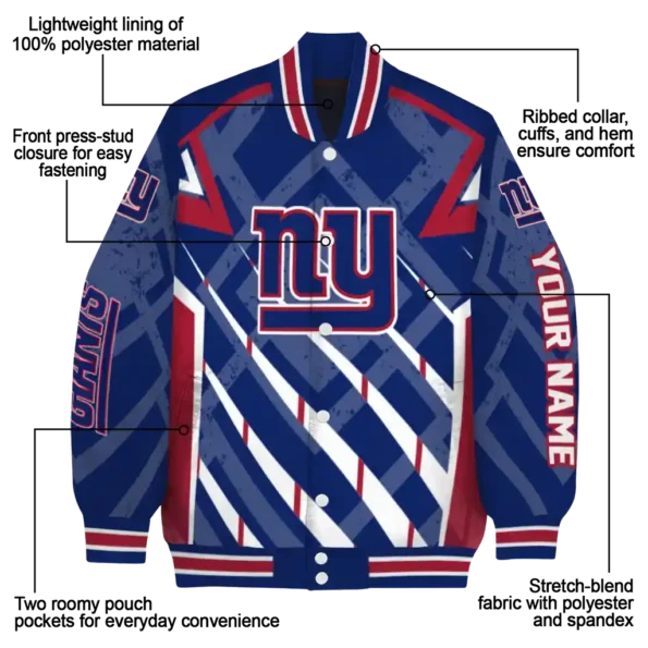 custom new york giants chevron angles blue varsity jacket new arrival