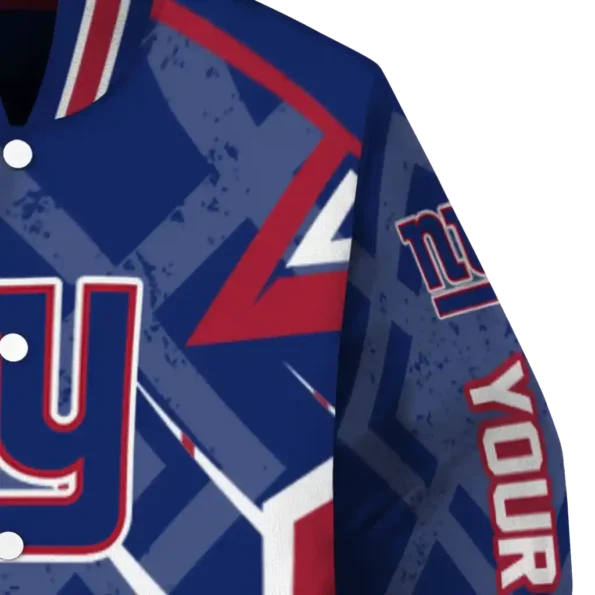 custom new york giants chevron angles blue varsity jacket premium grade