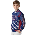 custom new york giants chevron angles blue varsity jacket best selling