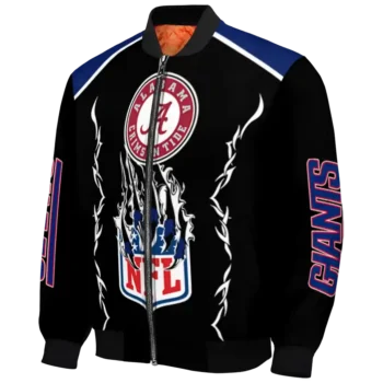 custom new york giants claw blood blue black bomber jacket best selling