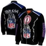 custom new york giants claw blood blue black bomber jacket best selling