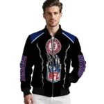 custom new york giants claw blood blue black bomber jacket best selling