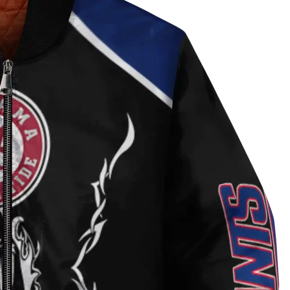 custom new york giants claw blood blue black bomber jacket premium grade