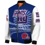 custom new york giants ferris arena blue white bomber jacket best selling