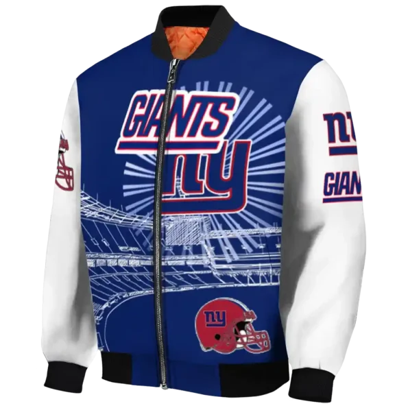 custom new york giants ferris arena blue white bomber jacket best selling