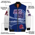 custom new york giants ferris arena blue white bomber jacket best selling
