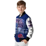 custom new york giants ferris arena blue white bomber jacket best selling