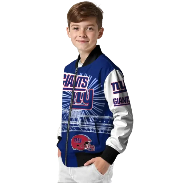 custom new york giants ferris arena blue white bomber jacket trendy