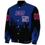 custom new york giants flame border blue black varsity jacket best selling