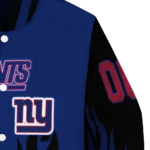 custom new york giants flame border blue black varsity jacket best selling